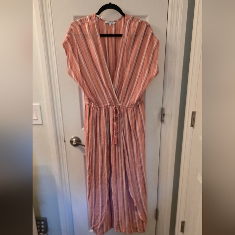 Blue Island Maxi Dress Swim Cover-up, Lightweight Washable Rayon, Size XL (1028)